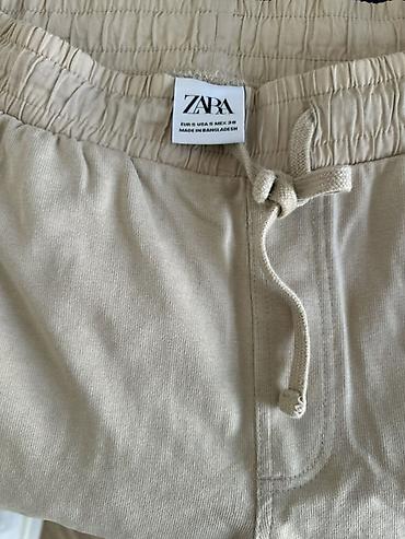 Kişi geyimləri: ZARA kişi şalvarı – bej rəng - Model: jogger hibridi - Ölçü: S (EUR S — 2