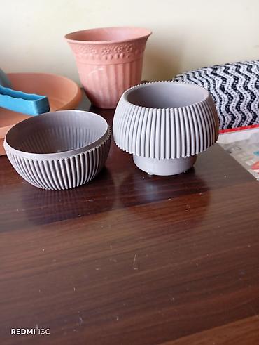 dibcəklər: Plastik dekorativ güldan (kvadrat formalı) - Material: yüngül və — 8