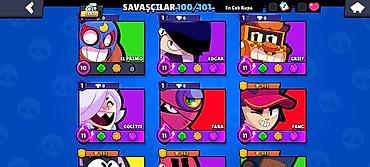 çoxlu oyun: Brawl Stars oyun hesabı - Kupa sayı: 53,970 - Karakterlər: 100/101 — 2