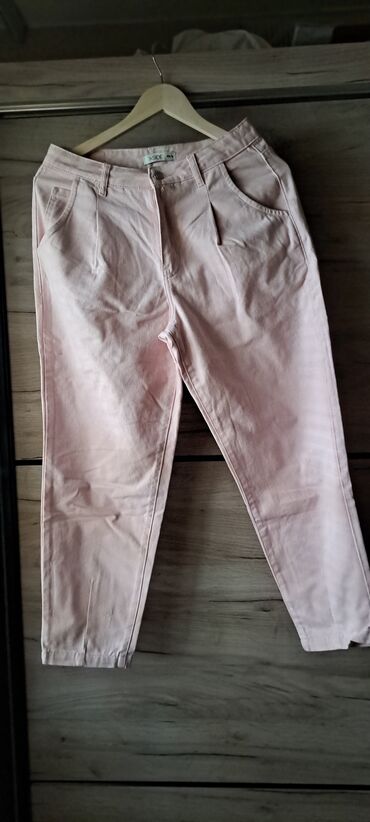 ženske pantalone sa visokim strukom: Roze Famerke Waikiki