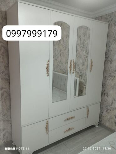 mebel reng kataloqu: Qarderob, paltar dolabı, Yeni, 4 qapılı, Açılan, Düz dolab