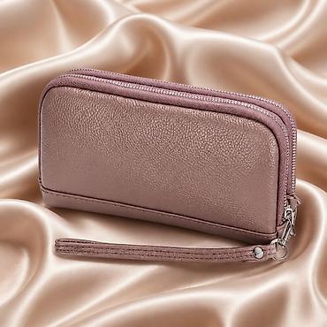 torbe original: Ženski novčanik/mini torbica sa ručnom pamučicom u prljavoroza (mauve) — 1