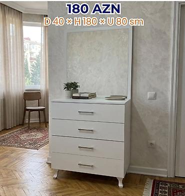 guzgu aləmi: Ağ rəngli güzgülü komod - Qiymət: 180 AZN (şəkildə göstərilib) - — 1