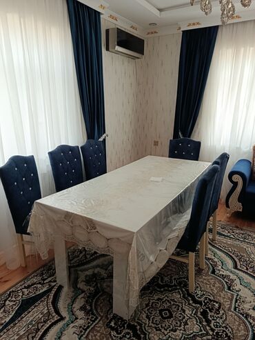 mebel salonlari ve qiymetleri: Qonaq otağı üçün, İşlənmiş, Dördbucaq masa, 8 stul