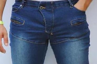 Farmerke: Muške biker farmerke – tamno plavi teksas - Stil: biker/karirano — 26