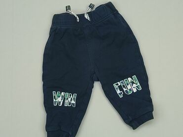 niebieski trencz: Spodnie dresowe, So cute, 6-9 m, stan - Dobry