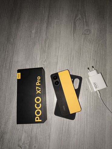 я ищу бу телефон: Poco X7 Pro, Колдонулган, 256 ГБ, түсү - Сары, eSIM, 2 SIM