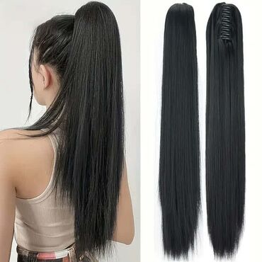 Perike i klipse: Ekstenzija rep na čičak – različite teksture i boje - Tip: sintetička — 9