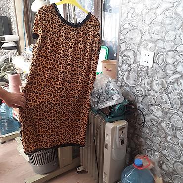 leopard: Qadın paltarı – qara rəngdə, şifon fakturalı, rahat və boş kəsim — 6