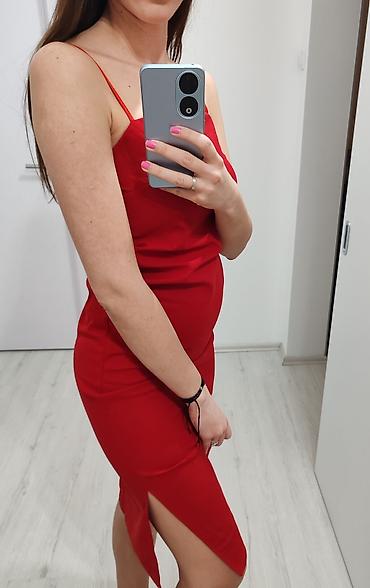 hronogram kose: Prelepa bordo haljina midi duzine, sa elastinom i slicem sa strane — 3
