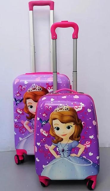 Rančevi, torbe i koferi: Dečiji set kofera sa motivom Sofije Prve, idealan za putovanja. Set — 11