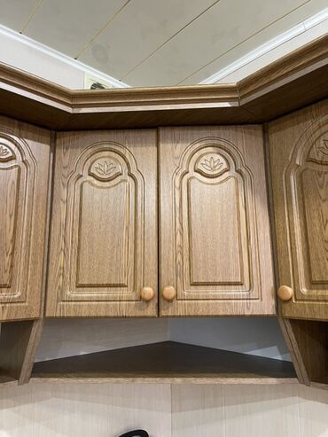 Mətbəx mebeli: Mətbəx üçün üst asma dolablar dəsti - Material: ağac fakturalı — 3