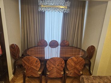 nehre yagi qiymeti: Для гостиной, Б/у, Раскладной, Овальный стол, 8 стульев