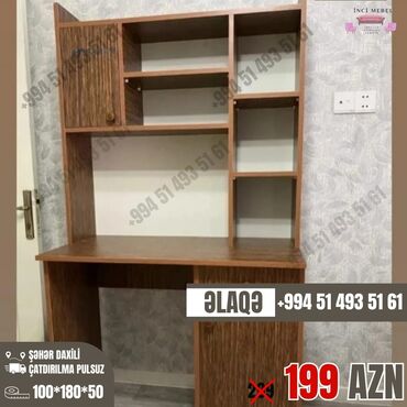 Uşaq masaları: Oğlan və qız üçün, Yeni, Siyirməli, Yazı masası, Stulsuz — 17