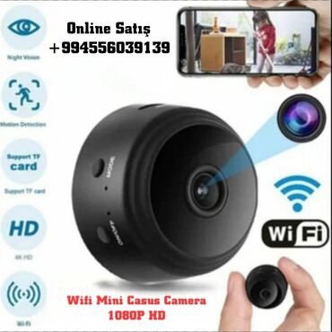 Foto və videokameralar: Mini Casus Wifi Camera 1080p HD ev kamerası hərəkət algılayan