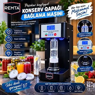 🔥 REMTA WG-HP55 KONSERV QAPAĞI BAĞLAMA MAŞINI Avtomatik model (özü