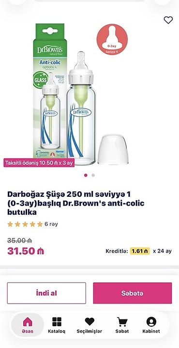 sabah forma satisi: Dr. Brown’s Anti-colic şüşə butulka – 250 ml, darboğaz, şüşə material — 1