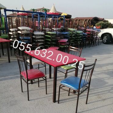 Masa və oturacaq dəstləri: 120 manatdan başlayir. Stol stul desti anbardan satiş var. Modellərə — 13