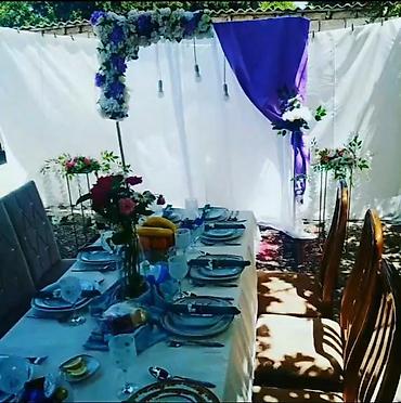 Dekorlar və bəzəklər: Tədbir dekoru və bəzək icarəsi - Dairəvi metal arka kompozisiyası — 3