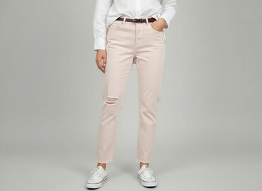 jeansy kolorowe damskie: H&M, Jeansy damskie, rozmiar L