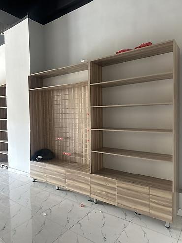 Полки для магазина: Торговые стеллажи/витрина из ЛДСП с системой навесов - Материал: ЛДСП — 1