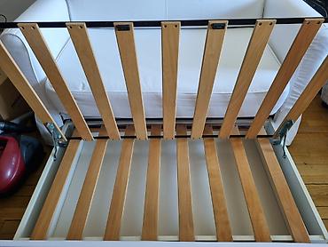 stalak za stvari: Ikea dvosed na rasklapanje (može se napraviti ležaj), sa navlakom od — 4
