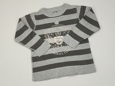 szary sweterek w serek: Sweterek, H&M, 5-6 lat, 110-116 cm, stan - Dobry