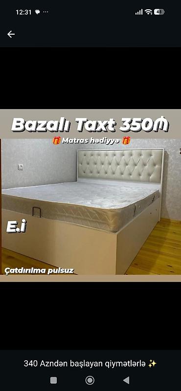 Bazalı taxt – zərif kapitone başlıqla, geniş iç saxlama bölməsi olan