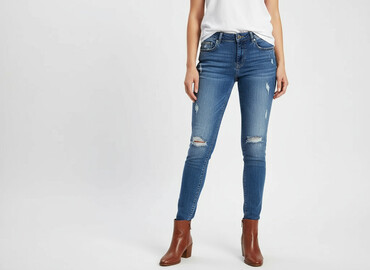 jeansy z dziurami zara: Jeansy damskie, rozmiar S