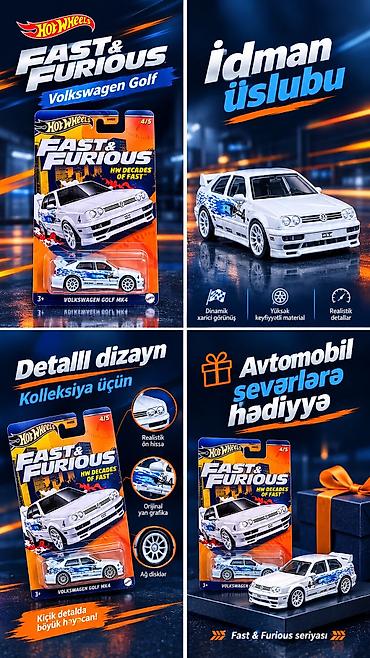 golf mk4: Hot Wheels Fast & Furious – Volkswagen Golf Mk4 kolleksiya modeli — 1