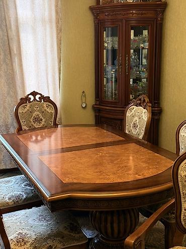 avanqard stol stul: Qonaq otağı üçün, İşlənmiş, Açılan, Dördbucaq masa, 6 stul — 5
