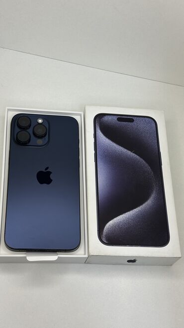 Apple iPhone: IPhone 15 Pro Max, Б/у, 256 ГБ, Blue Titanium, Кабель, Коробка, 90 %