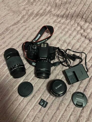 grafik tablet azerbaycan: Canon eos 750D + 3 lens + canta + yaddash karti. Fotoaparat Ideal
