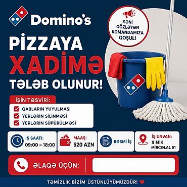 Əməkdaş axtarışı (vakansiyalar): Xadimə tələb olunur, Aylıq ödəniş — 1