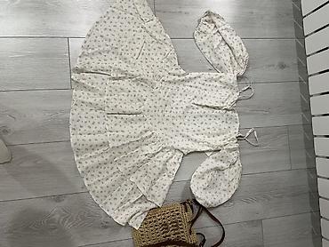 соломенная: Повседневное платье, Made in KG, Лето, Короткая модель, Хлопок, S, M, L — 1
