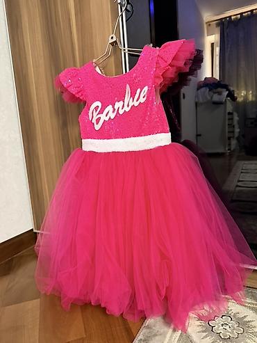 Праздничное детское платье Barbie, ярко‑розовое - Верх: розовый
