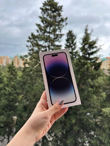 Apple iPhone: IPhone 14 Pro Max, 256 GB, Deep Purple, Barmaq izi, Simsiz şarj, Face ID