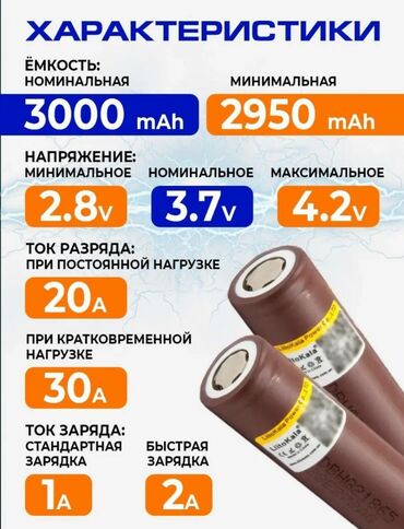 батарейки для отопления: Продаю аккумулятор Li-ion 18650 высокотоковый. LitoKala. цена: 350 сом