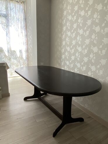 кухный мебел: Кухонный Стол, цвет - Черный, Б/у