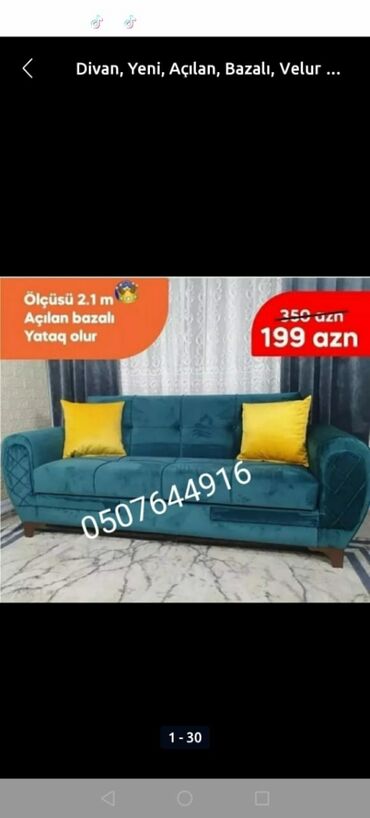 Sifarişlə divanlar: Künc divan, Qonaq otağı üçün, Parça, Bazalı, Açılan, Kitab — 30