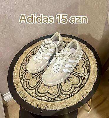 адидас: Adidas idman ayaqqabısı - Rəng: açıq krem/boz tonlarında - Material — 1
