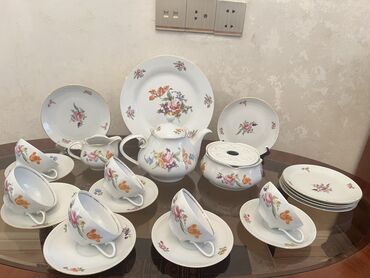 kobalt germany: Çay dəsti, rəng - Çəhrayı, Kobalt, Geisha, 6 nəfərlik, Almaniya
