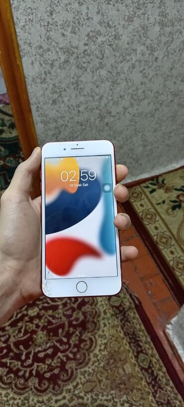 ayfon 7 s: IPhone 7 Plus, 256 GB, Qırmızı, Barmaq izi