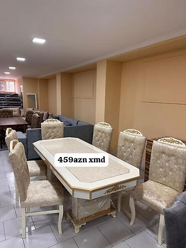 restoran stullari: Mətbəx üçün, Yeni, Açılmayan, Dördbucaq masa, 6 stul — 1