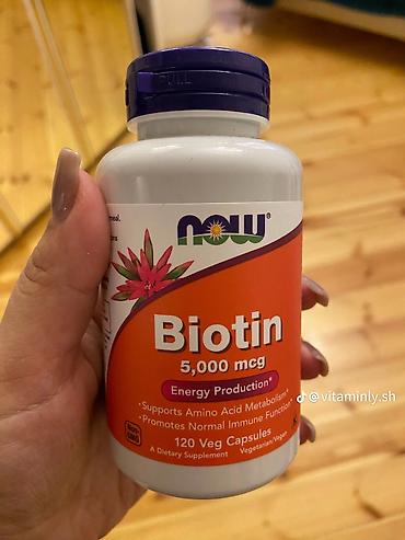 qarabağın forması: Məhsul: NOW Foods Biotin 5,000 mcg – 120 vegeterian kapsul — 1