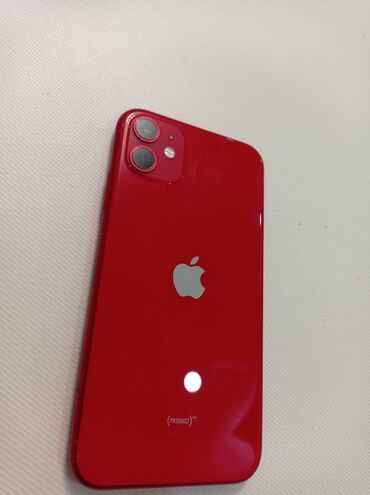 телефон а12: IPhone 11, Б/у, 128 ГБ, Красный, Защитное стекло, Чехол