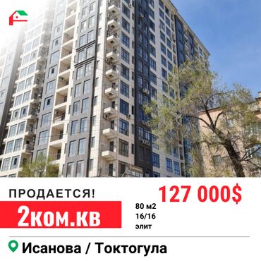 Продажа квартир: 2 комнаты, 80 м², Элитка, 16 этаж, Евроремонт