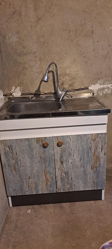 seyf dolab: Mətbəx üçün lavabo dolabı və paslanmayan polad stolüstü - Üst hissə — 1