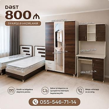 Yataq otağı mebel dəsti – sifarişlə hazırlanır. Tərkibi: - 2 ədəd tək