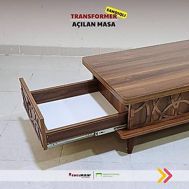 Masalar: Jurnal masası, Yeni, Transformer, Laminat, Dördbucaq masa — 4